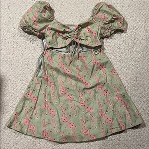 Floral Green and Pink Dress